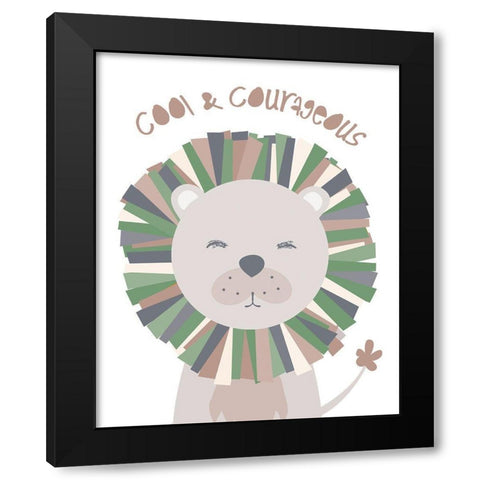 Cool_Lion_NoSunglasses Black Modern Wood Framed Art Print with Double Matting by McCully, Jennifer