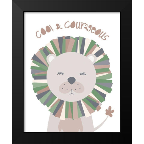 Cool_Lion_NoSunglasses Black Modern Wood Framed Art Print by McCully, Jennifer