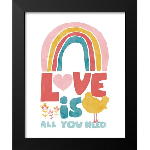 LoveIsAllYouNeed Black Modern Wood Framed Art Print by McCully, Jennifer
