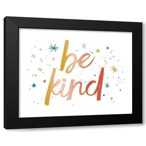 Be Kind Gold Black Modern Wood Framed Art Print with Double Matting by McCully, Jennifer