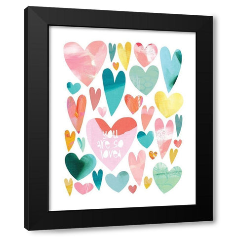 Floating_Hearts_SOLOVED Black Modern Wood Framed Art Print with Double Matting by McCully, Jennifer