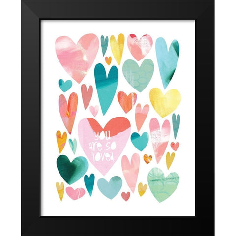 Floating_Hearts_SOLOVED Black Modern Wood Framed Art Print by McCully, Jennifer