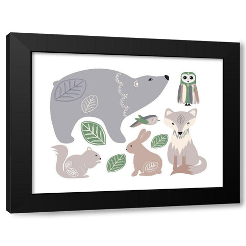 Forest_Friends Black Modern Wood Framed Art Print by McCully, Jennifer
