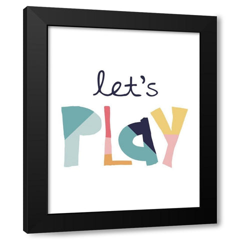 Lets Play Muted Black Modern Wood Framed Art Print with Double Matting by McCully, Jennifer