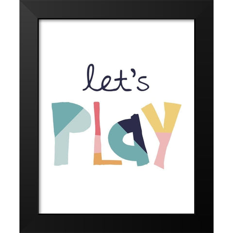Lets Play Muted Black Modern Wood Framed Art Print by McCully, Jennifer