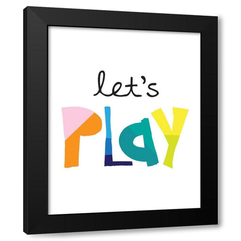 Lets Play Bright Black Modern Wood Framed Art Print with Double Matting by McCully, Jennifer