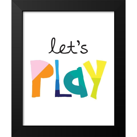 Lets Play Bright Black Modern Wood Framed Art Print by McCully, Jennifer