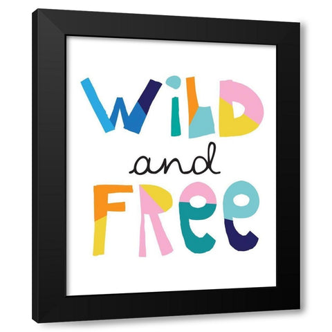 Wild Free Bright Black Modern Wood Framed Art Print by McCully, Jennifer