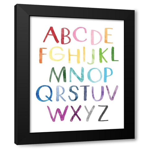 Watercolor Alphabet 1 Black Modern Wood Framed Art Print by McCully, Jennifer