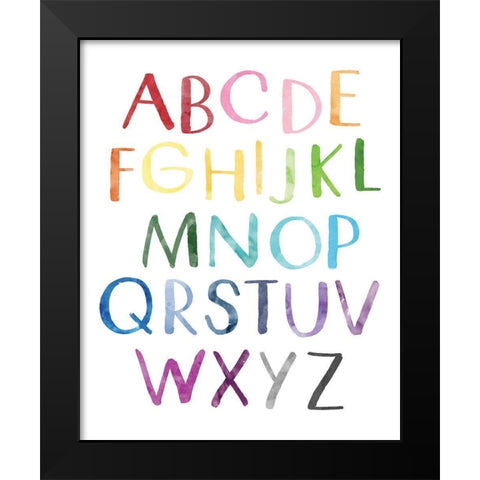 Watercolor Alphabet 1 Black Modern Wood Framed Art Print by McCully, Jennifer