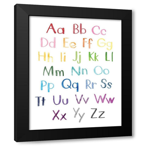 Watercolor Alphabet 2 Black Modern Wood Framed Art Print with Double Matting by McCully, Jennifer