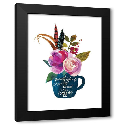 Good Ideas Great Coffee Black Modern Wood Framed Art Print with Double Matting by McCully, Jennifer