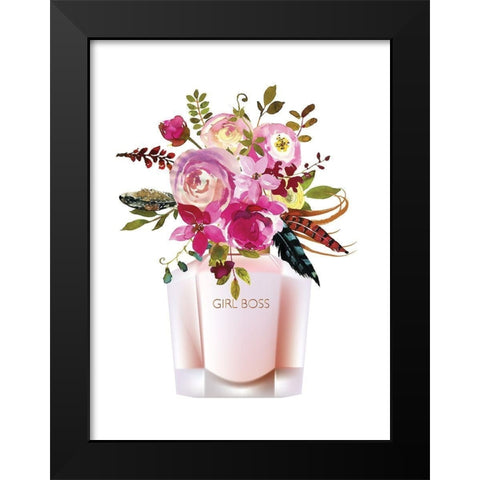 Girl Boss Perfume Bottle Black Modern Wood Framed Art Print by McCully, Jennifer