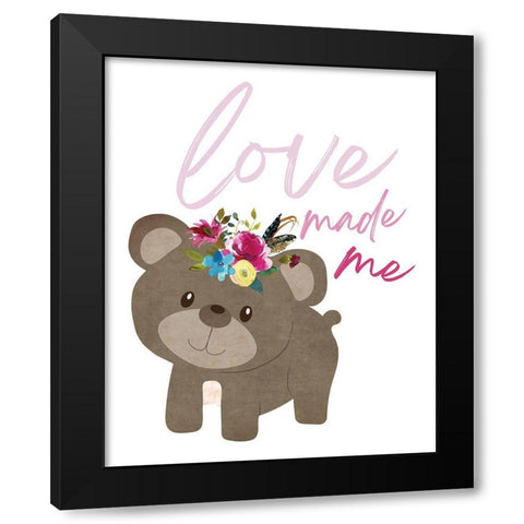 Love Made Me Bear Black Modern Wood Framed Art Print with Double Matting by McCully, Jennifer