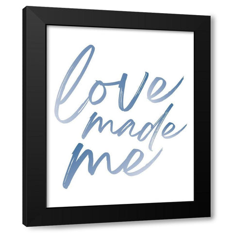 Love Made Me Blue Hues Ombre Black Modern Wood Framed Art Print by McCully, Jennifer