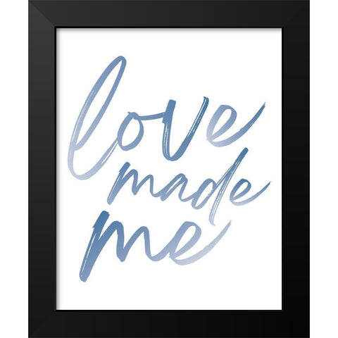 Love Made Me Blue Hues Ombre Black Modern Wood Framed Art Print by McCully, Jennifer
