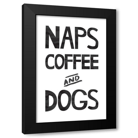 Naps Coffee Dogs 1 Black Modern Wood Framed Art Print with Double Matting by McCully, Jennifer