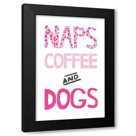 Naps Coffee Dogs 2 Black Modern Wood Framed Art Print with Double Matting by McCully, Jennifer