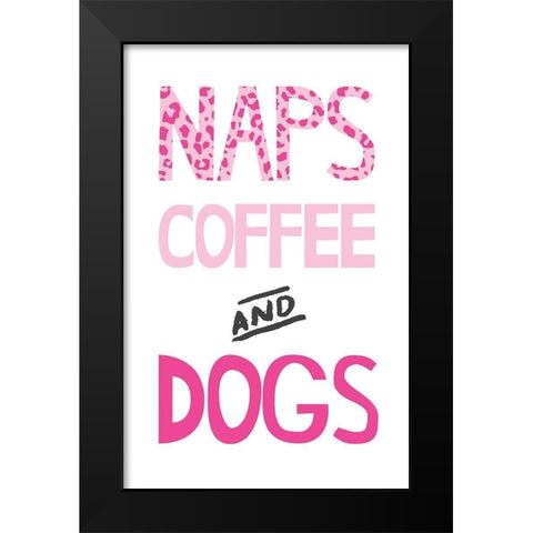 Naps Coffee Dogs 2 Black Modern Wood Framed Art Print by McCully, Jennifer