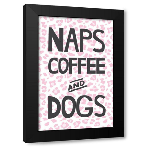 Naps Coffee Dogs 3 Black Modern Wood Framed Art Print by McCully, Jennifer