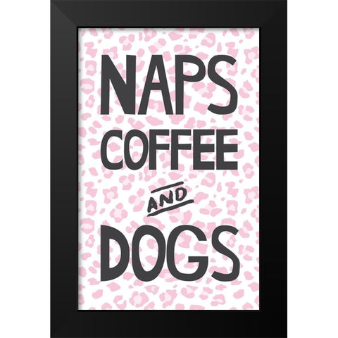 Naps Coffee Dogs 3 Black Modern Wood Framed Art Print by McCully, Jennifer