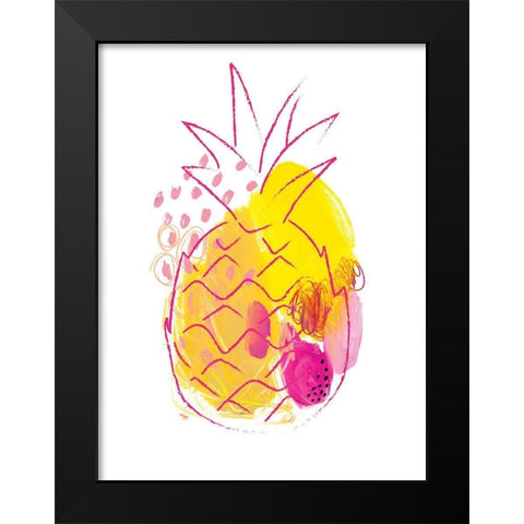 Abstract Pineapple Black Modern Wood Framed Art Print by McCully, Jennifer