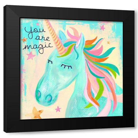 You Are Magic Unicorn Black Modern Wood Framed Art Print by McCully, Jennifer