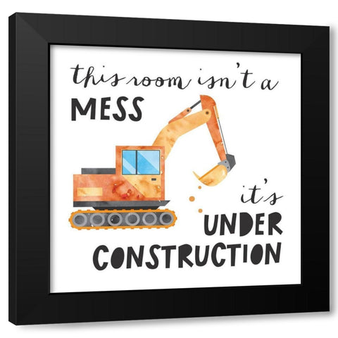 Under Construction Black Modern Wood Framed Art Print by McCully, Jennifer
