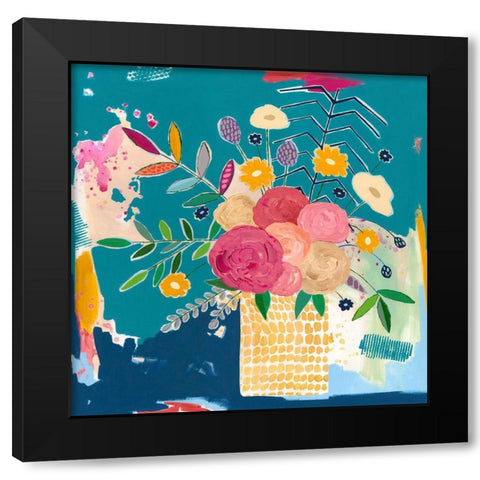 Tammys Bouquet Black Modern Wood Framed Art Print by McCully, Jennifer