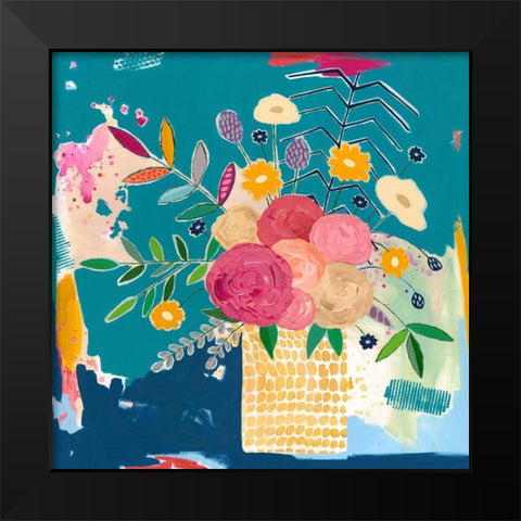 Tammys Bouquet Black Modern Wood Framed Art Print by McCully, Jennifer