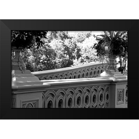 Central Park Bridge Black Modern Wood Framed Art Print by Grey, Jace