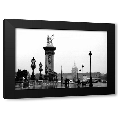 Paris Rain Black Modern Wood Framed Art Print by Grey, Jace