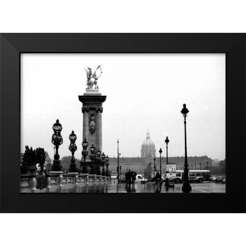 Paris Rain Black Modern Wood Framed Art Print by Grey, Jace