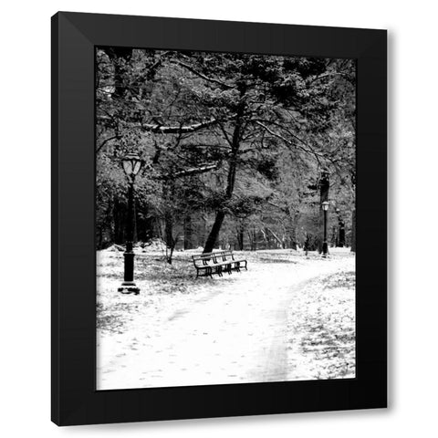 Central Park Snowy Scene 2 Black Modern Wood Framed Art Print by Grey, Jace