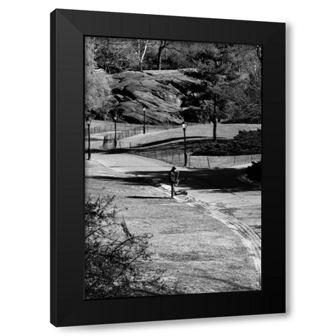 Central Park Jazz Black Modern Wood Framed Art Print with Double Matting by Grey, Jace