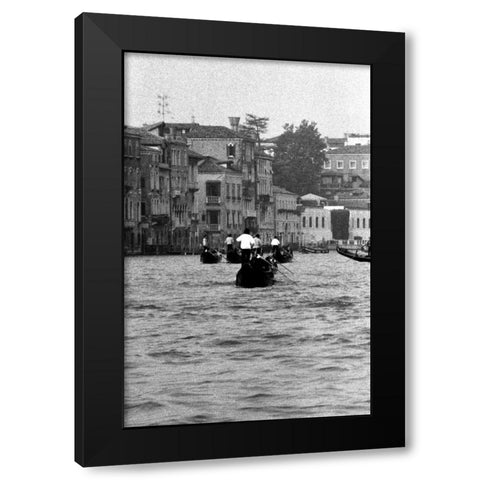 Venice Canal Black Modern Wood Framed Art Print with Double Matting by Grey, Jace