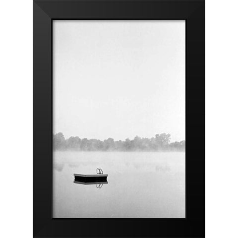 Pretty Lake WI Black Modern Wood Framed Art Print by Grey, Jace