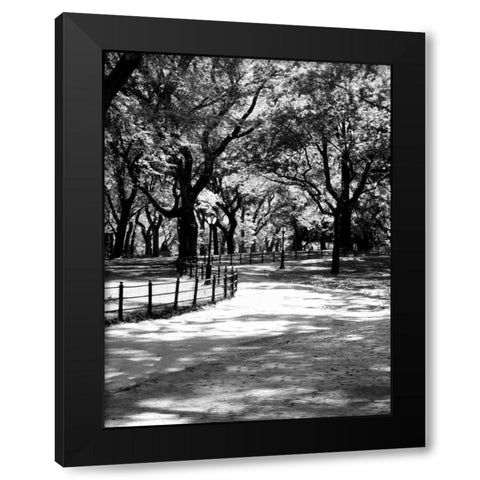 Central Park Walk 2 Black Modern Wood Framed Art Print by Pica, Jeff