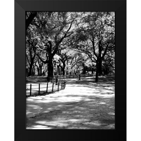 Central Park Walk 2 Black Modern Wood Framed Art Print by Pica, Jeff
