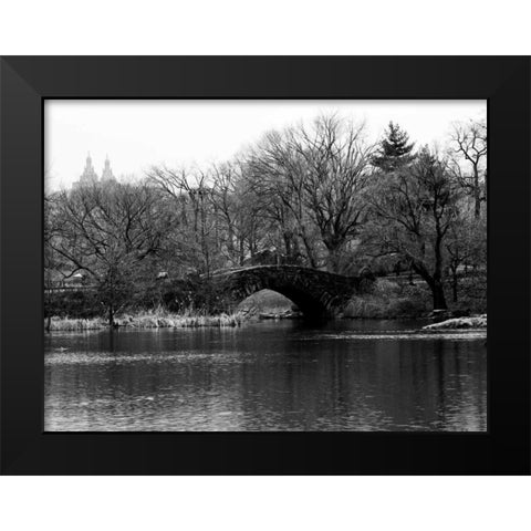 Central Park Bridge 2 Black Modern Wood Framed Art Print by Pica, Jeff