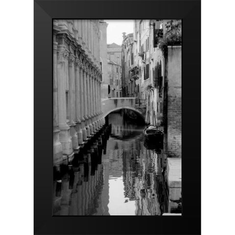 Cinque calli di Venezia 2 Black Modern Wood Framed Art Print by Grey, Jace