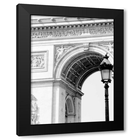 Paris Arc de Triomphe Black Modern Wood Framed Art Print with Double Matting by Grey, Jace