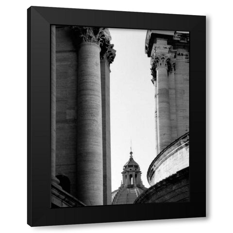 Vatican Dome and Column Black Modern Wood Framed Art Print with Double Matting by Grey, Jace