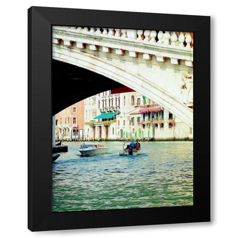 Venice Boat Ride 2 Black Modern Wood Framed Art Print by Grey, Jace