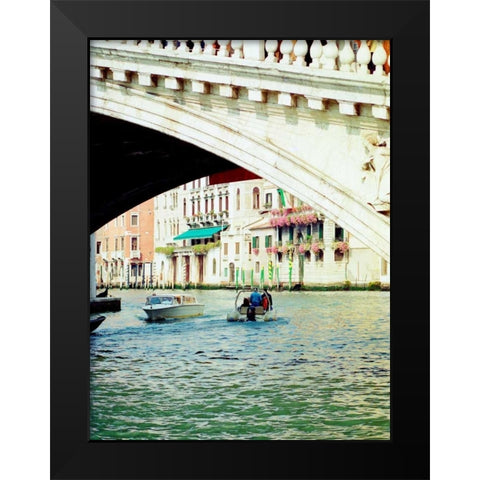 Venice Boat Ride 2 Black Modern Wood Framed Art Print by Grey, Jace