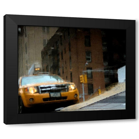 NYC Taxi Puddle 0643 E Black Modern Wood Framed Art Print by Pica, Jeff