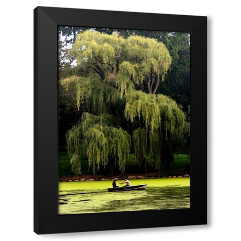 Central Park Couple Summer Black Modern Wood Framed Art Print with Double Matting by Pica, Jeff