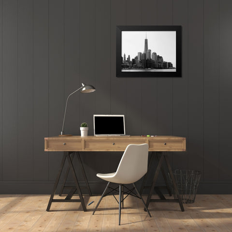 Freedom Tower Black Modern Wood Framed Art Print by Pica, Jeff