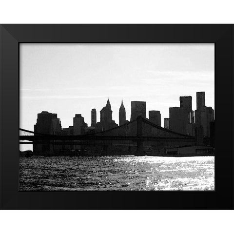 NYC Silhoutte Black Modern Wood Framed Art Print by Pica, Jeff