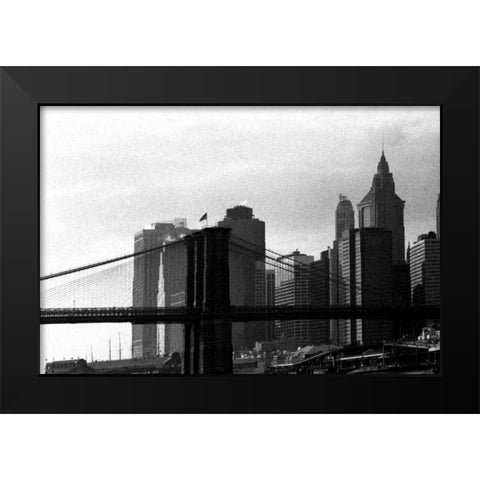 Downtown Manhattan 2 Black Modern Wood Framed Art Print by Pica, Jeff